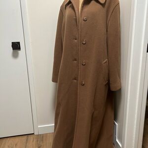 Vintage brown 100% wool coat